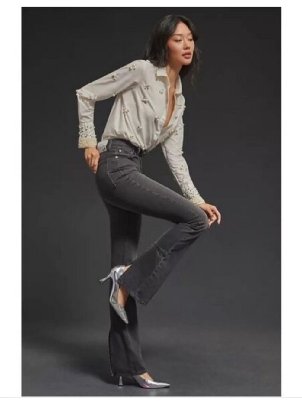 ⭐️🐞NWT MOTHER Snacks The High Waist Wedge Slit Heel Jean in Mouthwatering SZ 28